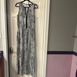 White House Black Market Black and White Sleeveless Maxi Dress